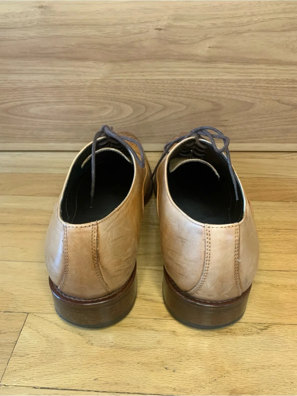 Calzoleria Toscana 2361 Tan Leather Cap-Toe Oxfords - Size 42